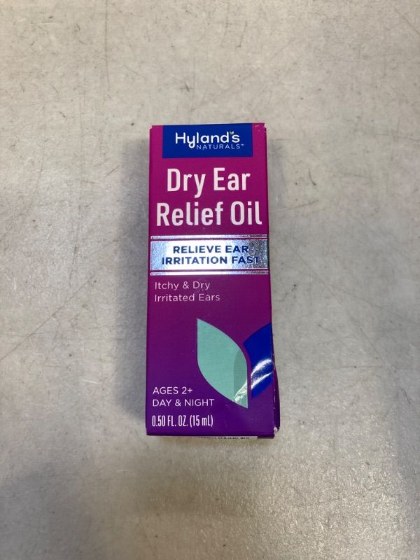 Photo 2 of Hyland’s Naturals Dry Ear Relief Oil, Relieve Ear Irritation Fast, for Itchy & Dry Irritated Ears, Ages 2+, Day & Night Drops, 0.5 Ounce exp- July 2024