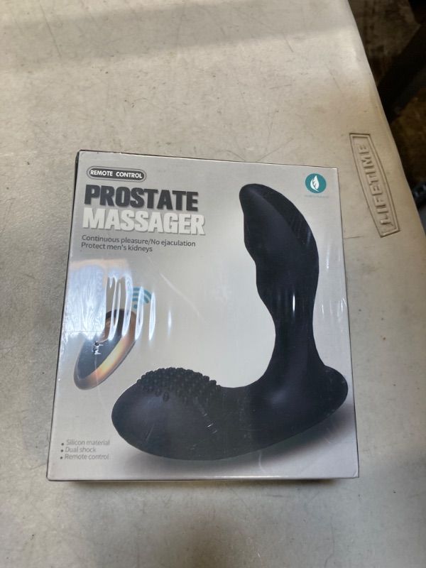 Photo 2 of  Prostate Massaging Butt Plug Sex Toy for Men Remote Controlled Vibrating Male Anal Sex Toys with Remote Control Vibrator, Black sealed 