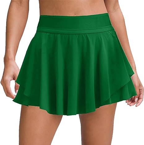 Photo 1 of Husnainna Tennis Skirt for Women with 4 Pockets Athletic High Waisted Pleated Tennis Skirt Golf Skort Ruffle Running size 4T