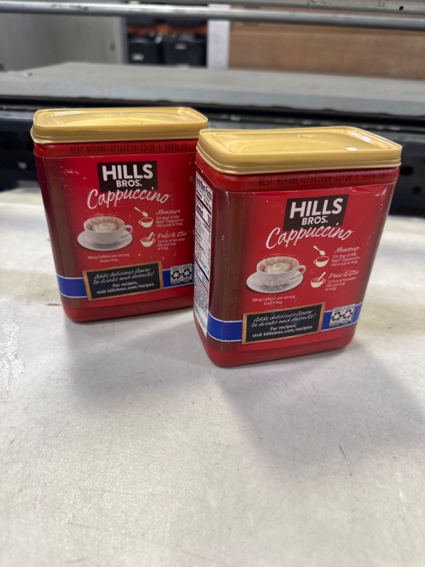 Photo 1 of 2Pack Hills Bros. Cappuccino French Vanilla Sugar Free 16 oz. ---exp date 07-2024