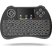 Photo 1 of 2.4G Backlit Mini Wireless Keyboard with Touchpad, Rechargeable Lightweight Portable Wireless Keyboard Controller with USB Receiver Remote Control for  Smart TV, TV Box, Xbox, Tablets, PC, Mac, PS3/4