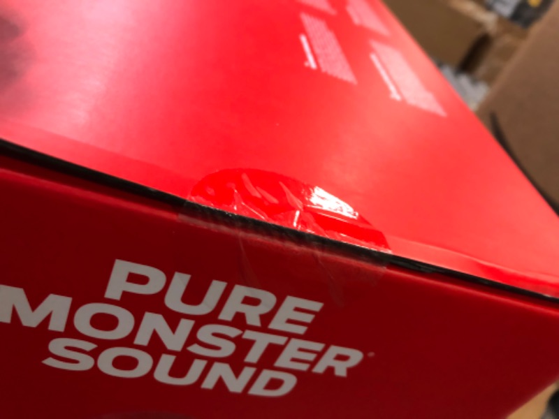 Photo 4 of Monster Blaster 3.0 Portable Speaker, 120W Wireless Bluetooth Speaker, IPX5 Rechargeable Waterproof Bluetooth Speaker with USB Charge Out & Aux Input Red Blaster 3.0 - sealed 