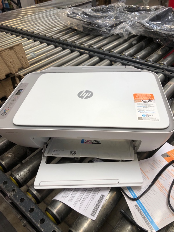 Photo 3 of HP DeskJet 2755e Wireless Color All-in-One Printer with bonus 6 months Instant Ink (26K67A), white