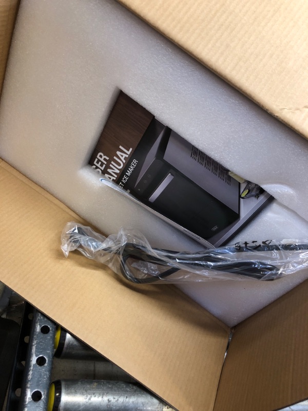 Photo 1 of Gevi Household V2.0 Countertop Nugget Ice Maker | Keep Ice Up to 24 Hours | Quiet Pellet Ice Machine | Open and Pour Water Refill | Stainless Steel Housing | 16.9''H Fits Under Wall Cabinet | Black Handle - Black