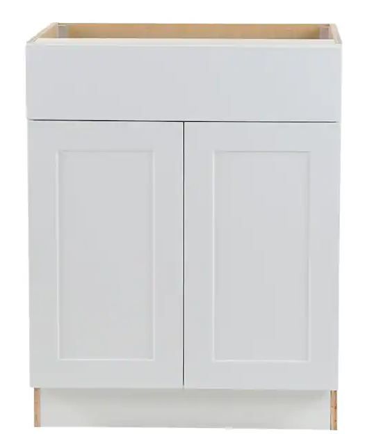 Photo 1 of Cambridge White Shaker Assembled Plywood Base Cabinet w/ Soft Close Full Extension Drawer (27 in. W x 24.5 in. D)
