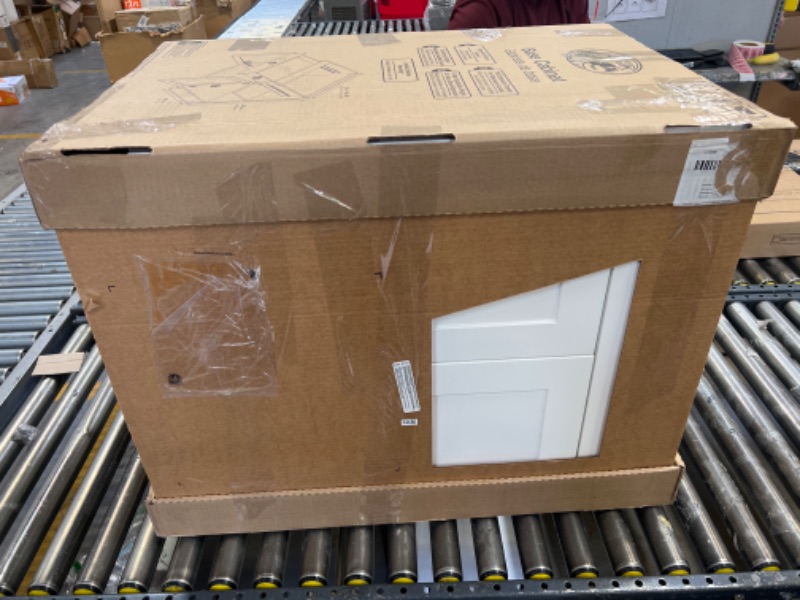 Photo 1 of Cambridge White Shaker Assembled Plywood Base Cabinet w/ Soft Close Full Extension Drawer (27 in. W x 24.5 in. D)

