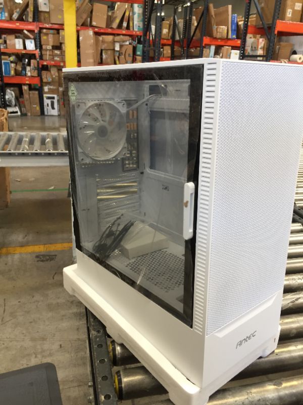 Photo 2 of Antec NX410 ATX Mid-Tower Case, Tempered Glass Side Panel, Full Side View, Pre-Installed 2 x 140mm in Front & 1 x 120 mm ARGB Fans in Rear (White) (9734088000) NX410 W