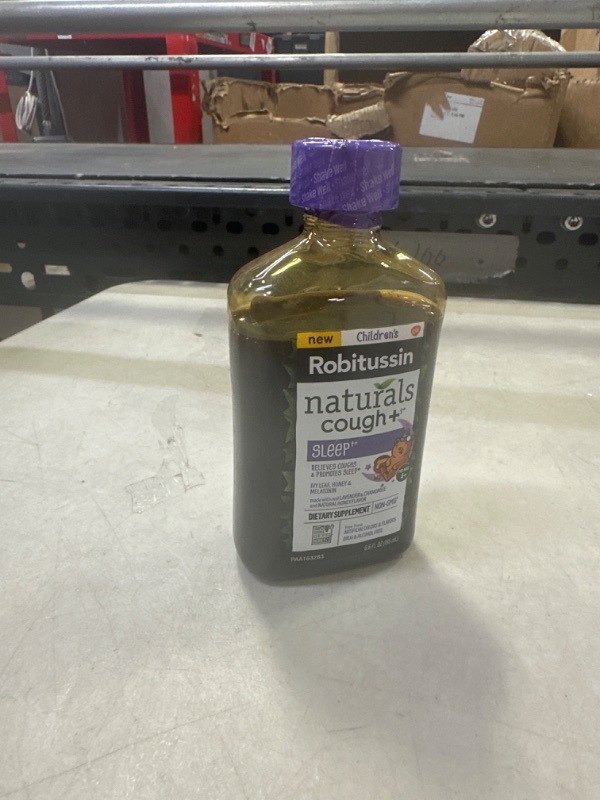 Photo 1 of Children's Robitussin Naturals Cough Plus Sleep Dietary Supplement for Cough Relief and Sleep with Melatonin, Lavender and Chamomile, Natural Honey Flavor - 6.6 Oz Syrup---exp date 10-20263