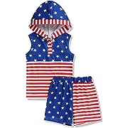 Photo 1 of  Baby Boy 4th of July Outfits Gentleman Bowtie Romper American Flag Shorts Independence Day Clothes