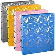 Photo 1 of Comix 3 Ring Binders with 2 Pockets and 5 Dividers, Decorative Round Ring Binder 1 inch Hold US Letter Size Paper, 4-Pack (Assorted Colors)