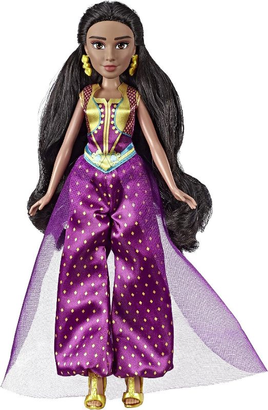 Photo 1 of Disney Princess Jasmine Fashion Doll with Gown, Shoes, & Accessories, Inspired by Disney's Aladdin Live-Action Movie, Toy for 3 Year Olds