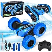 Photo 1 of Bergmoer 2in1 Remote Control Car 4WD, Off Road RC Cars 2.4Ghz Double Sided 360° Rotating, RC Stunt Car with 2 Rechargeable Batteries, Car Toys RC Car Birthday Xmas Gifts for Kids Boys