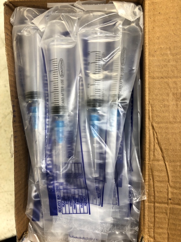 Photo 2 of 100Pack Disposable 5ml Syringe with 21G 1.5inch Needle Lab Supplies, Individually Packaged
