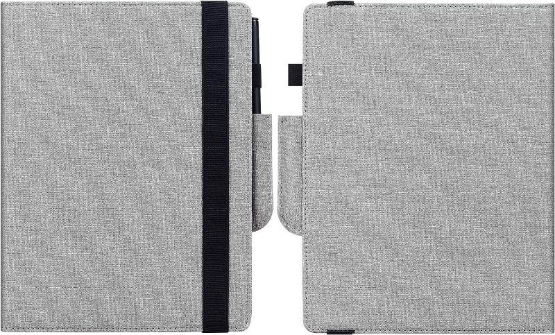 Photo 1 of KuRoKo Book Folio Case Cover with Hand Strap and Pen Holder for Remarkable 2 10.3 Inch Digital Paper 2020 Released-Grey
