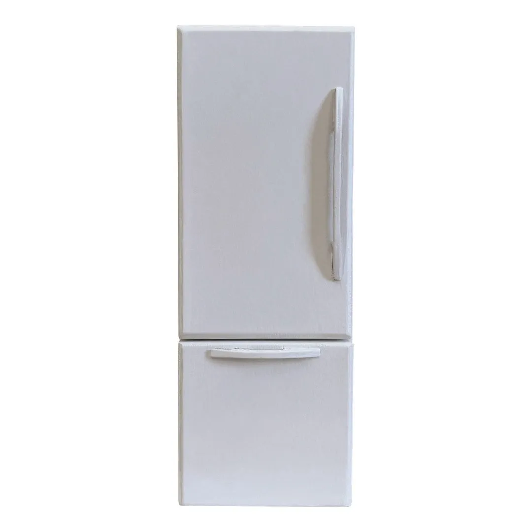 Photo 1 of 1:12 Scale Dollhouse White Refrigerator with White Hardware
