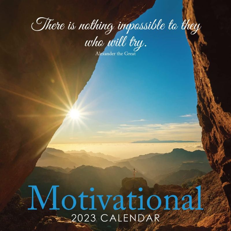 Photo 1 of 2023 Motivational Inspirational Quote Hanging Wall Photo Calendar with Nature, Mountain Scenery. Daily, Weekly, Monthly 12 Month Planner, Family Schedule, Agenda, Organizer
