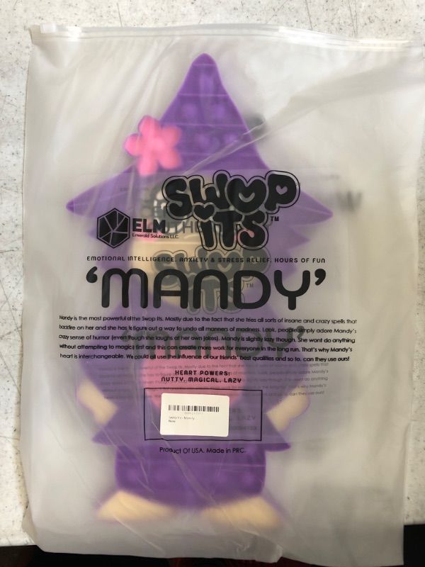 Photo 2 of Swop its Mandy Character Collectable Push Pop Bubble Fidget Sensory Toy for Anxiety & Stress Relief with Glow-in-The-Dark Heart, Food-Grade Bubble Popping Sensory Toy for Autism & ADHD- Novelty Gifts