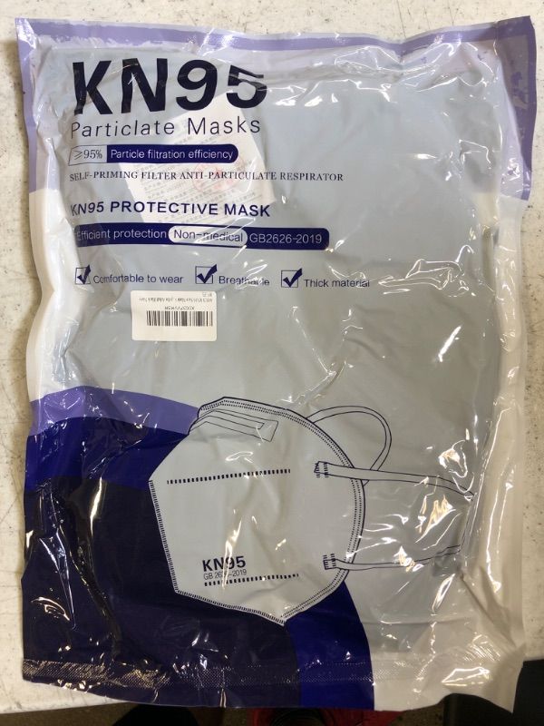 Photo 1 of 60PCS KN95 Face Mask 5 Layer Cup Dust Safety Masks Protective Face Shield with Adjustable Nose Clip Earloop for Adult Black Navy Black+navy