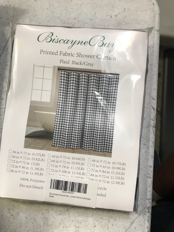 Photo 2 of  Greenville Taupe Striped Polyester Fabric Black Classic Shower Curtain,Khaki Waterproof Chic Bathroom Curtains,72" W x Extra 78" L
