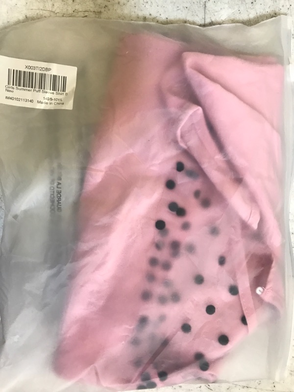 Photo 2 of IIMMER Girls Summer Mesh Puff Sleeve Polka Dots Trendy Shirt 10Years
