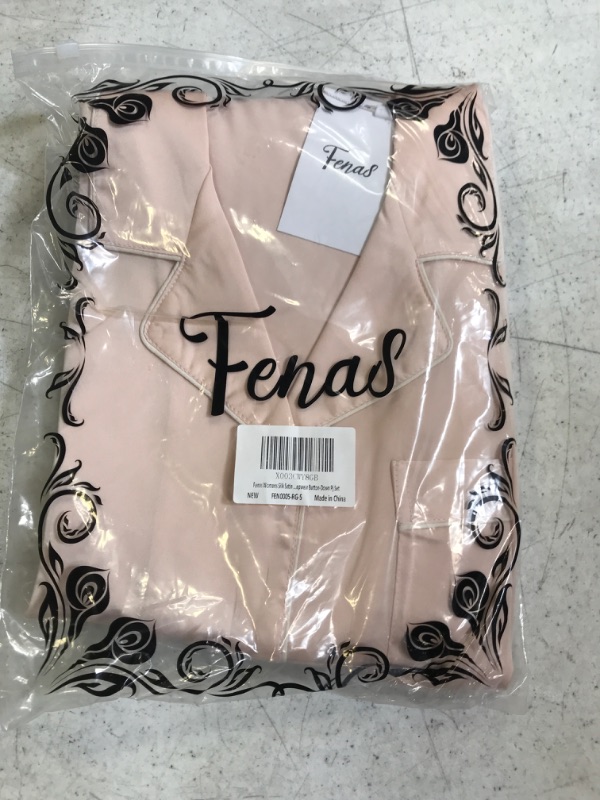 Photo 2 of Fenas pajamas for women Long Sleeve satin pajamas women Wrap Button womens pajamas Set womens pajamas with pockets Small Rose Gold