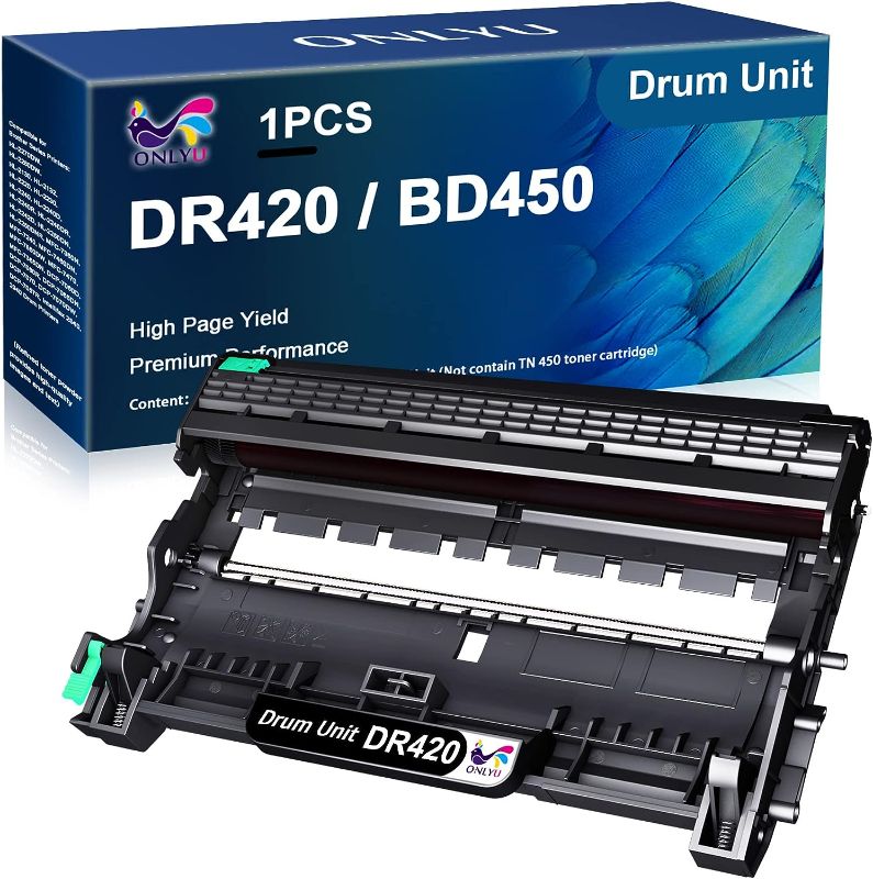 Photo 1 of ONLYU Compatible Drum Unit Replacement for Brother DR420 DR 420 for Brother HL-2270DW HL-2280DW HL-2230 HL-2240 MFC-7360N MFC-7860DW DCP-7065DN Intellifax 2840 2940 Printer (1 Pack)
