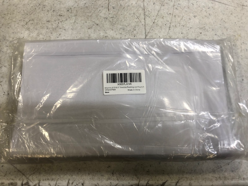 Photo 2 of Mionno 100pcs 9.5"x5.5" Packing List Pouches, Invoice Envelopes for Shipping Clear Envelopes Plastic Sleeves for Package List Mailing Shipping Business (Long Side Loading)