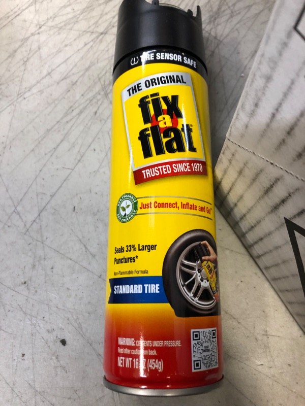 Photo 2 of Fix-A-Flat S60420 Aerosol Emergency Flat Tire Repair and Inflator, for Standard Tires, Eco-Friendly Formula, Universal Fit for All Cars, 16 oz. (Pack of 1) 16oz