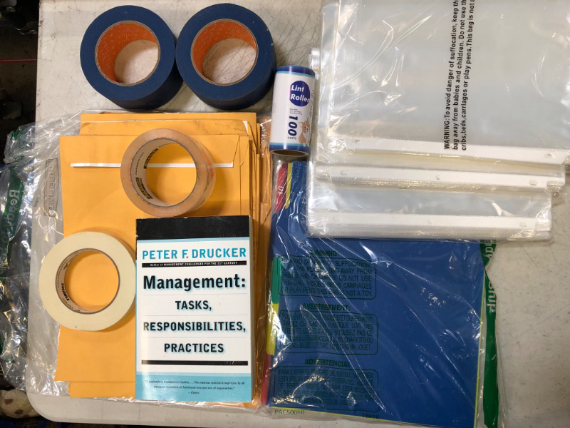 Photo 1 of MISCELLANEOUS BAG LOT - SOLD AS IS - OFFICE SUPPLIES, TAPE, ETC.
