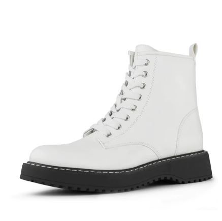 Photo 1 of Hawkwell Women's Combat Boots Side Zipper Lace up Ankle Booties SIZE 9 White