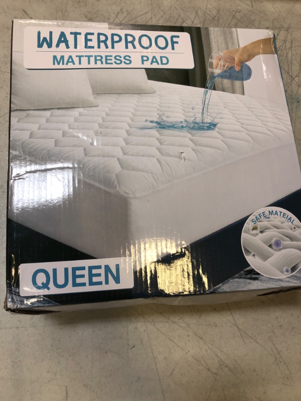 Photo 2 of Queen Mattress Protector, Waterproof Breathable Noiseless Queen Mattress Pad with Deep Pocket for 6-18 inches Mattress, White Queen Diamond