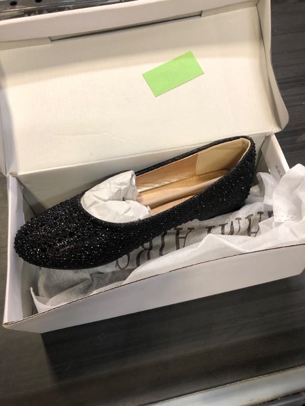 Photo 2 of DREAM PAIRS Girls Dress Shoes Slip on Ballerina Flats?Toddler/Little Kid/Big Kid? 1 Little Kid Muy-shine-black Glitter