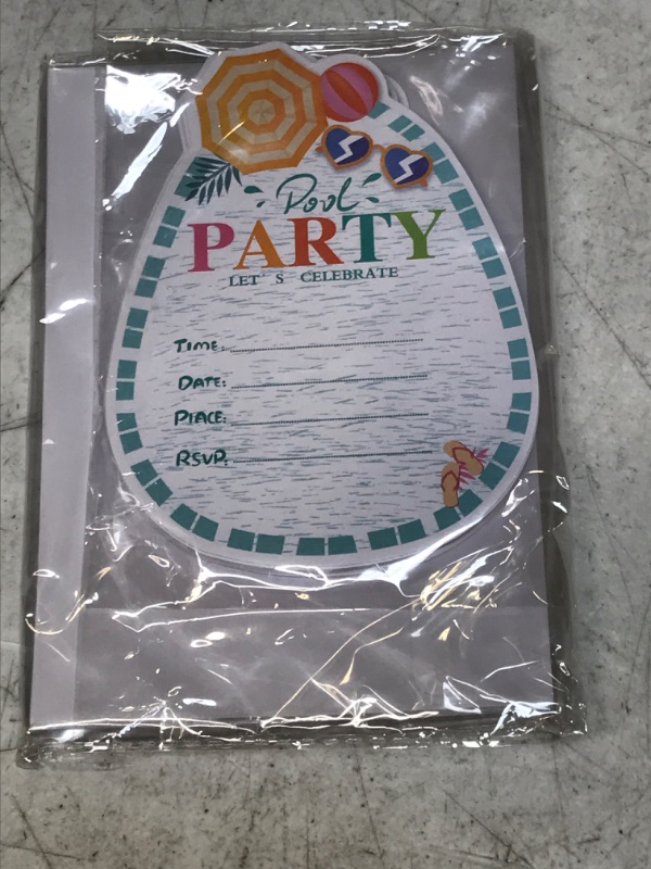 Photo 2 of Birthday party Invitations for Boys or Girls with Envelopes, Pineapple Shaped Pool Birthday, Bride party (20 Set)