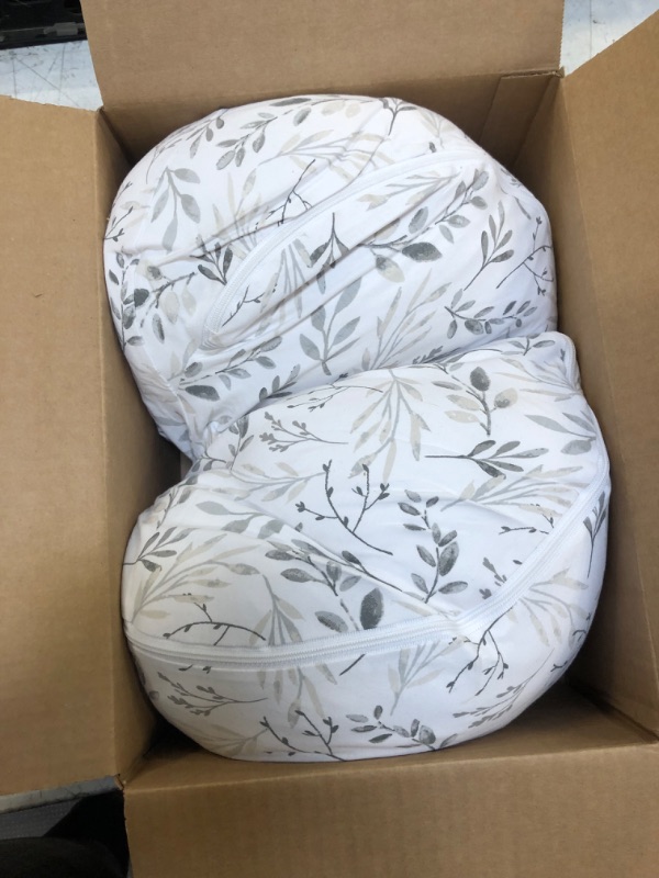 Photo 2 of Boppy Side Sleeper Pregnancy Pillow with Removable Jersey Pillow Cover | Gray Falling Leaves | Compact, Stay-Put Design | Prenatal and Postnatal Positioning Falling Leaves Gray