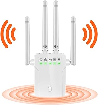 Photo 1 of WiFi Repeater - WiFi Booster,Signal Extender,Coverage Up to 2500 sq.ft,1200 Mbps 2.4 & 5GHz Wireless Internet Amplifier - Covers 20 Devices with 4 External Advanced Antennas.
