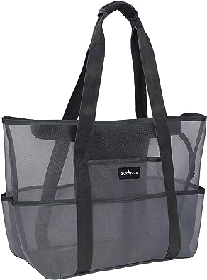 Photo 1 of ZUXNZUX Beach Bag, Mesh Beach Bag, Toy Totes, Oversized Lightweight Foldable Beach Bags with 8 Pockets for Family Pool Travel
