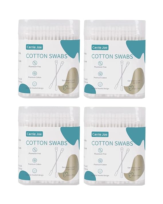 Photo 1 of 800 Double Head Ear Spoon Cotton Swab, Double Side Tightly Wrapped Tips Paper Stick Soft Gentle,Chlorine-Free Hypoallergenic, Cotton Swabs for Cleaning Ear,Cruelty-Free Ear Swabs, Round & Spiral
