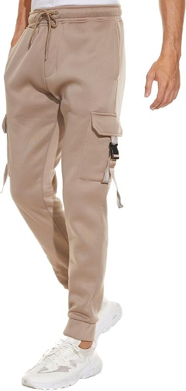 Photo 1 of IGEEKWELL Mens Fleece Cargo Sweatpants Slim Fit Jogger Athletic Pants - SIZE L 