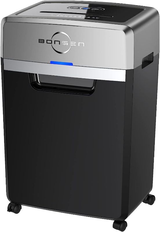 Photo 1 of BONSEN Heavy Duty Paper Shredder, 24-Sheet Cross-Cut Shredder, 40-Min Continuous Running Time, Commercial Grade Shredder for Office, 9-Gallon Big Basket, 55dB Super Quiet, P-4 High Security (S3105)
