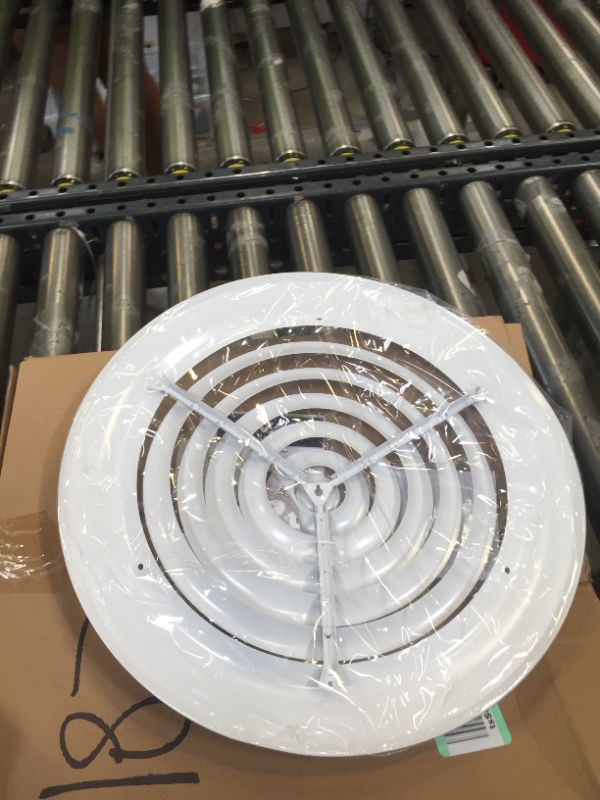 Photo 4 of 12" Round Ceiling Diffuser - Easy Air Flow - HVAC Vent Duct Cover [White] - [Outer Dimensions: 15.75"]