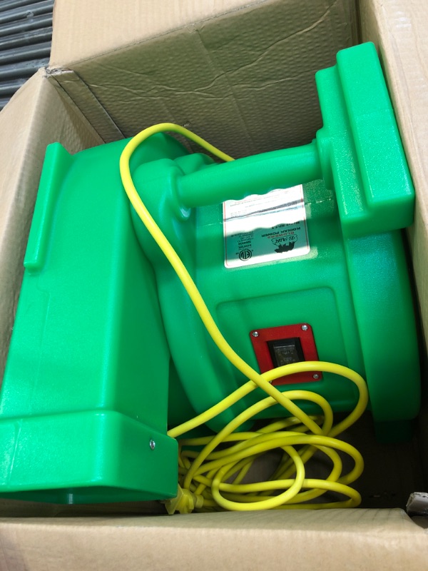 Photo 2 of B-AIR Kodiak 1.5 HP ETL Bounce House Blower, Green