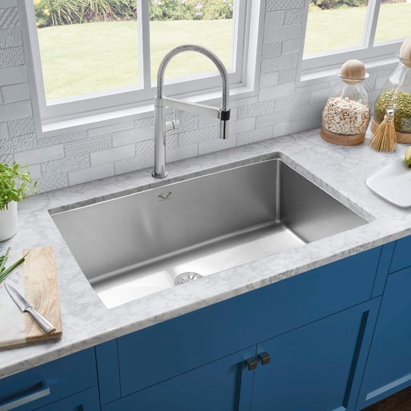 Photo 1 of 32" x 18" x 9" Undermount Kitchen Sink with Accessories Stainless Steel Sink 16 Gauge Single Bowl
