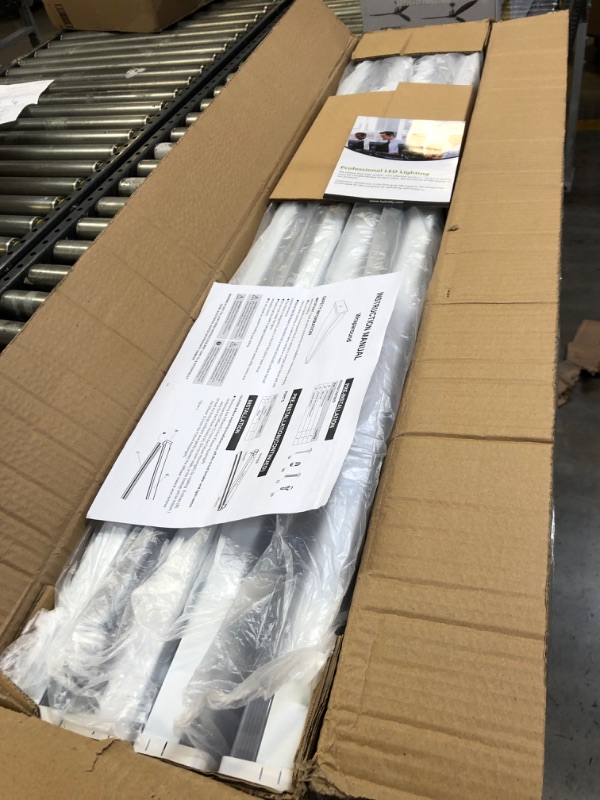 Photo 1 of 4 Pack 4FT LED Wraparound Light with 3 Wattages/3 Lumens/3 CCT Selectable, 55W/65W/75W, 5500lm/6500lm/7500lm, 3000K/4000K/5000K 4 Foot LED Wrap Light Fixture, Flush Mount Office Ceiling Light, ETL