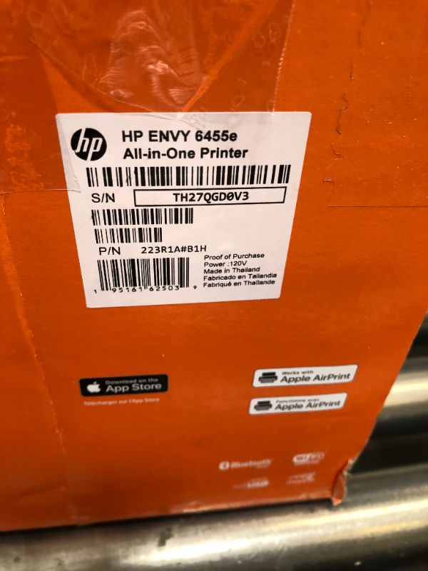 Photo 5 of HP ENVY 6455e Wireless Color All-in-One Printer with 6 Months Free Ink with HP+ (223R1A) - PRINTER CONSOLE FACTORY SEALED INSIDE 