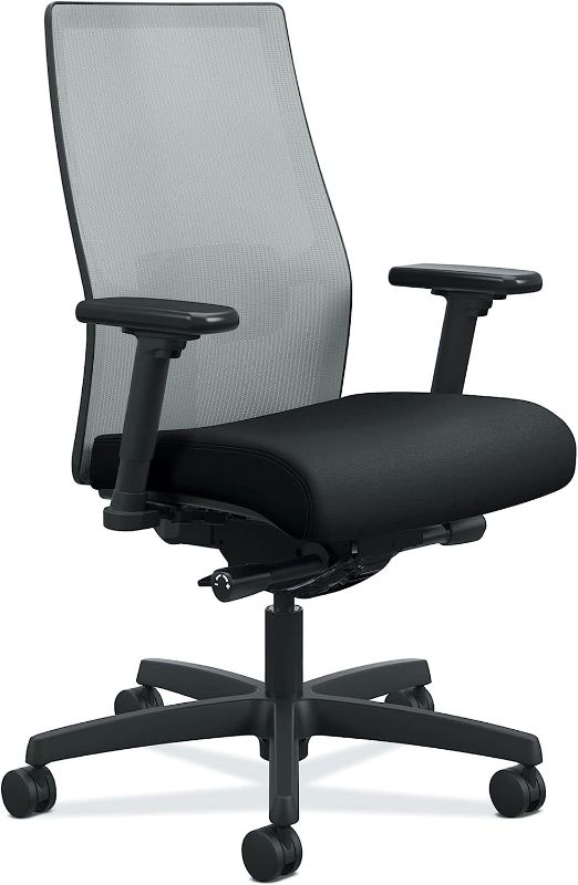 Photo 1 of HON Ignition ilira-Stretch Mesh/Fabric 2.0 Mid-Back Task Chair, Fog/Black