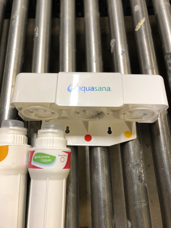 Photo 1 of Aquasana 3-Stage Max Flow Claryum Under Sink Water Filter System - Kitchen Counter Claryum Filtration - Filters 99% Of Chlorine - Brushed Nickel Faucet - AQ-5300+.55 , White Brushed Nickel Water Filter