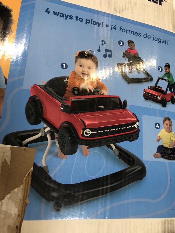 Photo 1 of Bright Starts Ford Bronco Ways to Play 4-in-1 Baby Activity Push Walker, Race Red, Unisex, Age 6 Months + Ford Bronco Race Red