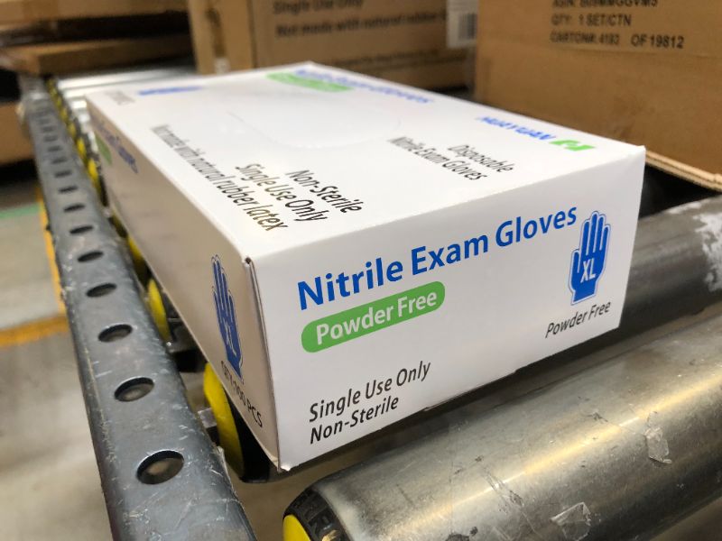 Photo 3 of Nitrile Exam Gloves Powder-free 100PCS, BLUE,  XL