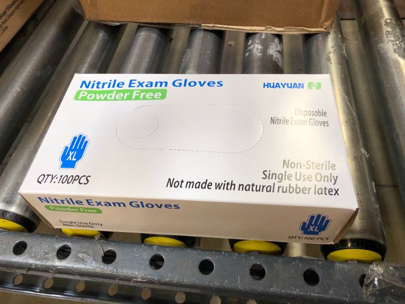 Photo 2 of Nitrile Exam Gloves Powder-free 100PCS, BLUE,  XL