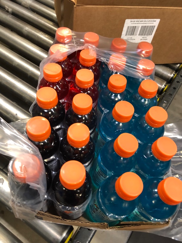 Photo 2 of 24count 12fl oz bottle gatorade glacier and fruit punch and grape  best by 8/7/23